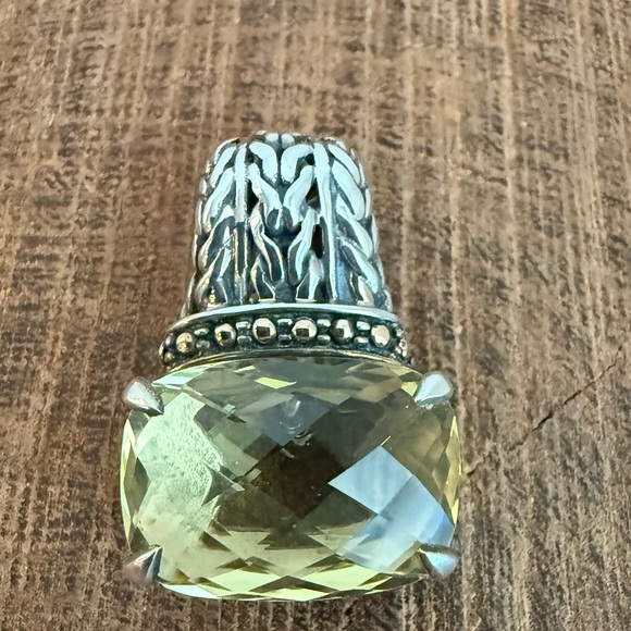 Samuel B Citrine / Quartz Sterling Silver / 18K Enhancer Necklace Pendant - Picture 2 of 9